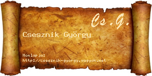 Csesznik György névjegykártya
